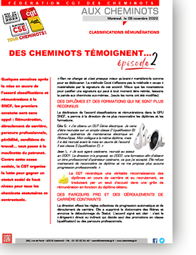 Tract aux cheminots sur les classifications et rémunérations - Des cheminots témoignent… épisode 2